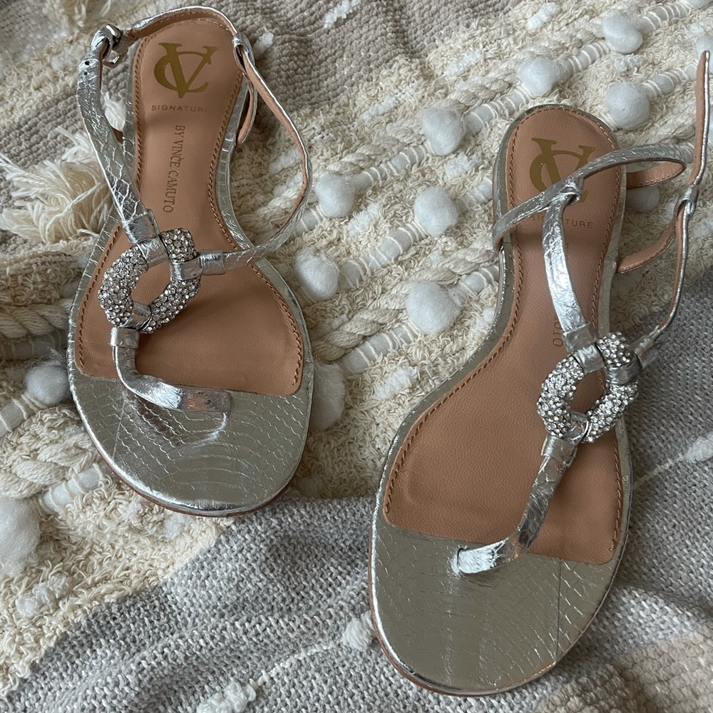 Vince Camuto silver sandals